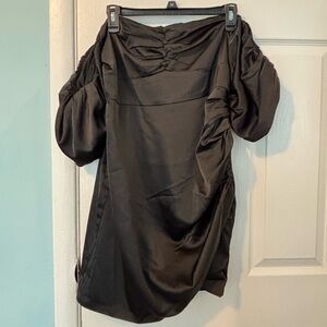 Fashion Nova Elegant Black Off-Shoulder Dress